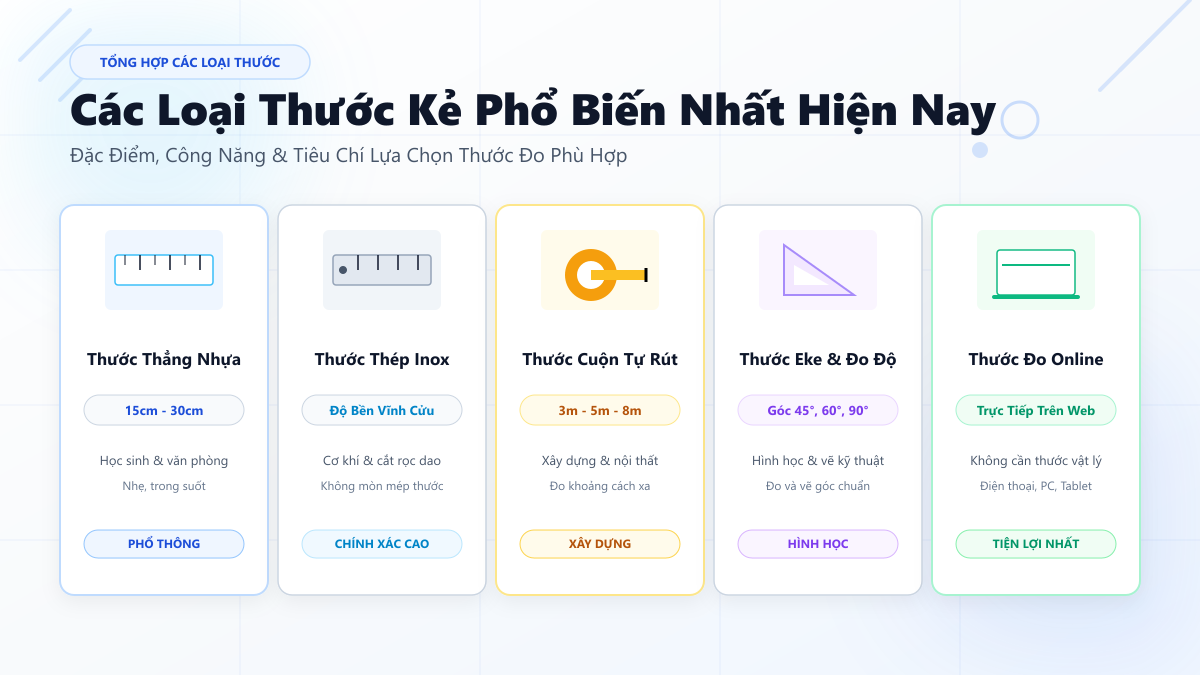 Các Loại Thước Kẻ Phổ Biến Và Cách Lựa Chọn Phù Hợp