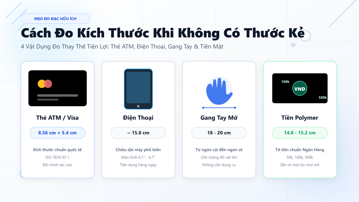 Cách Đo Kích Thước Khi Không Có Thước Kẻ: 10 Phương Pháp Tiện Lợi