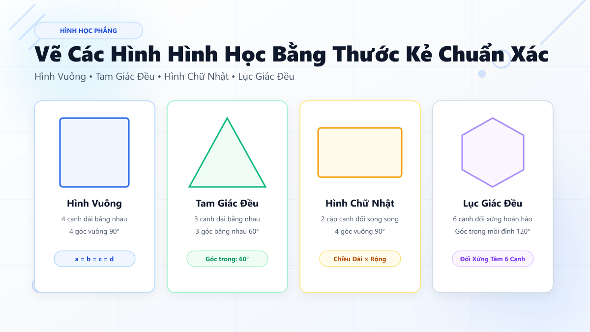 Cách Vẽ Các Hình Học Bằng Thước Kẻ Chuẩn Từng Centimet